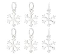 PH PandaHall 6Pcs Breloques Flocon de Neige en Argent Sterling 925, Pendentifs Flocon de Neige de Noël avec Anneaux de Saut pour Cadeau de Noël Fabrication de Bijoux Collier Bracelet