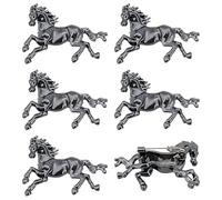 PH PandaHall 6pcs Broche Cheval Broches Chevaux au Galop Épingle à Revers Vintage Épingle D'Équitation Broche Cheval de Course Broches Équestres pour Hommes Femmes Costumes Chapeaux, Noir Gunmetal