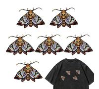 PH PandaHall 6pcs écusson Thermocollant Tête de Mort | Écussons de Couture Papillons et Mites 6x8cm Applique Brodée Insecte pour Vêtements Jeans Sacs à Dos Chapeaux Sacs et Vestes