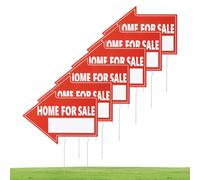 PH PandaHall 6pcs Panneau « Maison à Vendre » avec Piquets 40x30.1cm Panneaux de Signalisation Double Face pour la Vente Par le Propriétaire pour Jardin et Cour Rouge
