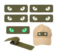 PH PandaHall 6pcs Patch Yeux de Chat Phosphorescent 9x3cm Patchs Yeux de Chat avec Crochets Brodés Tactiques pour Sacs à Dos Chapeaux Verte