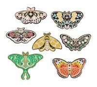 PH PandaHall 7 Styles Papillons de Nuit Patches à Repasser Insectes Brodés Patch Papillons Patches à Coudre Appliques Brodées pour Chapeaux Sac à Dos Vêtements Jeans Vestes Artisanat Réparation