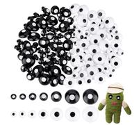 PH PandaHall 7 Tailles Yeux de Sécurité en Résine Yeux Amigurumi Crochet Yeux Champignon à Coudre pour Ours Peluche Lapin Chat Animaux en Peluche Scrapbooking (9/10/11/12/15/17/20mm) Noirs/Blancs