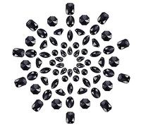 PH PandaHall 70 Pcs Liens en Strass Acrylique Strass Acrylique Links 2 Trous Rhinestone à Coudre Boutons en Cristal pour la Décoration de Vêtements Bijoux, Dos Plat et à Facettes, Noir