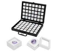 PH PandaHall 70pcs Boîte de Présentation pour Pierres Précieuses 2.9cm Boîtes de Rangement pour Diamants Présentoirs Blancs pour Pierres Bocaux en Cristal Vitrine pour Bijoux Conteneur Perles Strass