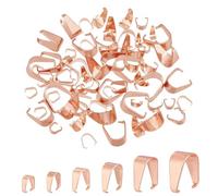 PH PandaHall 72 pcs 6 tailles Collier Bélières Snap On Pince Bélière Pendentif Bélières à pince en acier inoxydable pour pendentif Attaches Fermoirs pour la Fabrication de Bijoux 6~13.5mm Or Rose