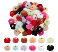 PH PandaHall 72PCS 12 couleurs Perles Moelleuses 20mm Pompons Drôles Perles Décorations de Stylo Perles Mignonnes Boule en Peluche Perlée pour Stylos Porte Clés Perlés Bricolage Artisanat Trou 4mm