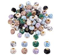 PH PandaHall 72pcs 15mm 8 Couleurs Pompon de Perles Européennes en Polyester Perles à Gros Trou Perle D'Espacement en Tissu pour Stylos Porte Clés Fabrication de Bijoux Artisanaux Trou 4mm