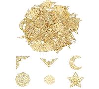 PH PandaHall 72pcs Embellissements D'angle En Filigrane De Fer Décoration De Cendrier Décor D'artisanat En Résine Connecteur Pendentif En Filigrane Pour Bijoux De Bricolage, Fabrication D'artisanat