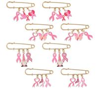 PH PandaHall 8 Broches de Ruban Rose 4 Styles Épingles de Sensibilisation au Cancer du Sein en Alliage Émaillé Épingles de Revers Sécurité Papillon Rubans d' Broche pour Cadeaux Femmes