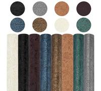 PH PandaHall 8 Couleurs Feuilles Cuir Simili Gaufré Cuir Simili Tooled Texturé Fleur Tissu Synthétique pour DIY Fabrication Noeuds Artisanat Portefeuille Sac Couture Matériel Manuel 33x20cm
