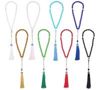 PH PandaHall 8 Couleurs Perles de Prière Tasbih en Verre 11x8.5mm Bracelet Islamique 33 Perles Rondes Chapelet Musulman Misbaha Tasbih pour Bijoux Cadeau L'Aïd Moubarak Ramadan Décoration Musulmane