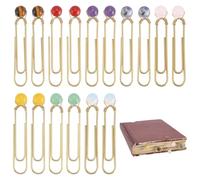 PH PandaHall 8 Styles 16pcs Trombones Pinces pour Marque Pages Grand Taille de 5.8cm avec Pierre Naturelle Étiquette de Livre en Métal pour Été Enseignants Étudiants Papeterie Scolaire Cahier