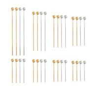 PH PandaHall 800pcs 8 Tailles Broches à Tête en Laiton Doré/Argent Broche à Tête Sphérique pour la Fabrication de Bijoux de Boucles d'oreilles en Perles, Boule: 2 mm
