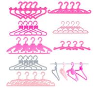 PH PandaHall 80pcs Cintres pour Vêtements de Poupées 8 Styles Cintre Rose pour Poupée Joli Organisateur de Vêtements de Poupées Accessoires pour Placard de Poupée Porte Robe et Tenue