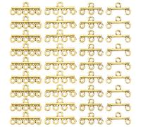 PH PandaHall 80Pcs Fermoirs à Superposer Fermoir Coulissant Doré Antique Verrouillage Fermoir fermoir à superposer plusieurs colliers pour Boucle D'Oreille Bracelet Bijoux 2/3/4/5mm trous