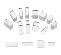 PH PandaHall 80pcs Palette Métalliques en Aluminium Vides 4 Tailles Mini Palette Rectangulaire pour Bricolage Fard à Paupières Poudre Blush Rouge à Lèvres, Non Magnétiques