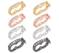 PH PandaHall 8pcs 4 couleurs Collier en Laiton Raccourcisseur Fermoir Fermoir Rehausseur de Raccourcissement Infini en Zircone Cubique Connecteur de Verrouillage pour Bracelet Bijoux