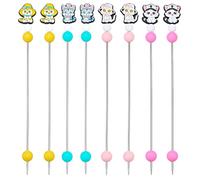 PH PandaHall 8pcs 4 Styles Ensemble d'Aiguilles à Tricoter Chat Acier Inoxydable Aiguille Pull 24cm Bâtons à Coudre à Double Pointe pour Tricot Loisir Créatif Maison，Aiguille épaisse 3mm