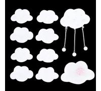 PH PandaHall 8pcs Nuages en Feutre Décorative de Nuage Blanc Nuages en Feutre Décoration Murale Suspendue Nuage Petits Nuages pour Décoration de Salle de Fête Accessoires Mariage 4.3x7cm
