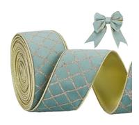 PH PandaHall 9.1m Ruban de Noël 6.3cm Rubans de Velours Vert Rubans en Treillis à Paillettes Diamantées Ruban Filaire pour Décoration D'Arbre de Noël Couronne de Nœud Cadeau