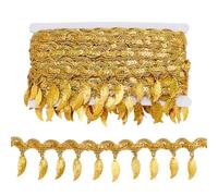 PH PandaHall 9 m Ruban à Franges à Paillettes Dorées Ruban de Couture de Bordure Décorative en Tissu Doré pour la Couture et la Décoration de la Maison