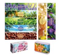 PH PandaHall 9 Styles Emballage de Savon Réaliste, 90pcs Étiquettes D'Emballage de Savon en Fleurs de Cerisier Lavande Papier D'Emballage pour de Savon Fait Maison, Emballage Cadeau de Bain, 21x5 cm