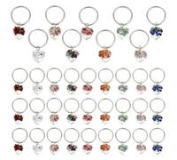 PH PandaHall 9 Styles Porte-Clés Arbre de Vie 36pcs Porte-Clés en Pierres Précieuses Naturelles Breloque en Pierre de Cristal Pendnetif Coeur en Quartz Rose Améthyste Breloques de Sac pour Sac à Dos