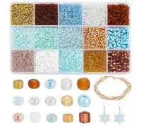 PH PandaHall 9000pcs 15 couleurs Perles de Rocaille en Verre 2/3/4mm Petites Perles de Rocaille Perles Rondes pour Poney pour bricolage boucles d'oreilles, bracelets d'amitié, colliers, bijoux