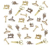 PH PandaHall 90pcs Breloques de couture, 9 styles Ciseaux Tibétains Tailor Breloques Pendentifs à tricoter pour machine à coudre pour Bijoux Collier Bracelet