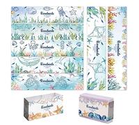 PH PandaHall 90pcs Emballages de Savon Océan, 9 Styles Papier d'emballage de Savon Papier d'emballage de Savon Ruban de Papier Savon Vertical Étiquette en Papier Manchons de Savon Couvertures