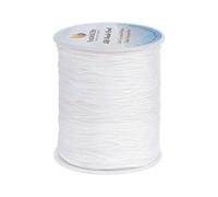 PH PandaHall 91.4m Cordon Nylon 1.5mm Blanc Cordon en Nylon Tressé Fil Attache Tetine Fil Nylons Tressé pour Stores Vénitiens, Macramé Bijoux Tresse DIY Artisanal Craft, 1 Rouleau