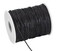 PH PandaHall 91m Fil de Coton Ciré 1mm Fil pour Collier Noir, Fils Cirés pour Bracelets Macramé Cordon Ciré pour Perles Bijoux Fantaisie Création de Bijoux Artisanat Fait Main