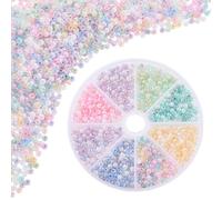 PH PandaHall 960pcs Perles de Rocaille en Verre, 8 Couleurs Crème, 4mm, Ronde, Craft Bead, Rocaille Bead, 3006180031, Différentes Nuances de Crème