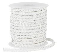 PH PandaHall 9m Cordon Rond en Cuir Tressé, Corde en Cuir de 5.5 mm pour Bijoux Artisanaux Cordon de Cravate Bracelet Blanc Bolo pour Bracelets, Colliers, Bijoux, Artisanat, Emballage