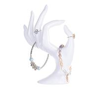 PH PandaHall Anneau Main Titulaire, Ok Forme Porte-bijoux à La Main Porte-bracelet élégant Soutien Aux Bijoux Support de Montre Spectacle Mariage pour Vendre Détail Organisation Affichage, Blanc