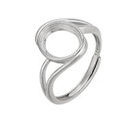 PH PandaHall Base de Bague en Argent Sterling 925, 1pc Bague Réglable Base Cabochon Vierge Lunette Plateau Bague ébauches de bagues pour la fabrication de bijoux Diamant Pierre Précieuse Artisanat