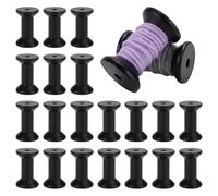 PH PandaHall Bobines de Fil à Coudre en Bois Noir 30pcs Petite Bobine de Fil Vide de 5cm Bobines de Fil à Coudre en Bois Bobine de Ficelle en Vrac pour Cordon de Couture Textile et Artisanal