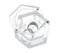 PH PandaHall Boîte à Bagues en Cristal Transparent Boîte à Bagues Hexagonale Porte Alliances Boîtes à Bague Coffrets Cadeaux Organisateur de Bijoux pour Anniversaire Fiançailles Mariage 7.6x6.6x3.3cm