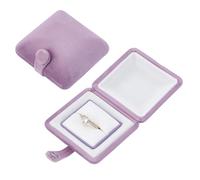 PH PandaHall Boîte à Bagues en Velours Boîte à Bagues Boîte à Bijoux de Fiançailles Boîte Cadeau à Double Ouverture pour Anniversaire de Mariage Saint Valentin 7x7x4cm Violette