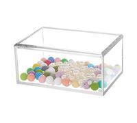 PH PandaHall Boîte à Bijoux Rectangulaire Boîte en Acrylique Transparent avec Couvercle Boîtes de Rangement pour Bijoux Organisateur de Bijoux Étui de Rangement pour Perles Bureau Maison 17.5x12x8cm