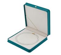 PH PandaHall Boîte à Colliers en Velours Cyan Foncé, Boîte de Présentation de Colliers Boîtes Cadeaux pour Bijoux Boîte Cadeau pour Colliers pour Femmes Boîte à Bijoux en Cuir PU, 19.3x19.3x4.6cm