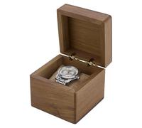 PH PandaHall Boîte à Montres en Bois de Noyer Boîte de Rangement pour Montres Simples Vitrine de Montres Boîte à Bijoux Carrée avec Oreiller pour Hommes et Femmes Anniversaire Cadeau 10x10x9cm
