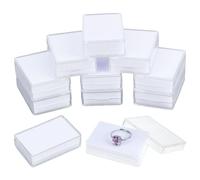 PH PandaHall Boîte de Présentation pour Pierres Précieuses 18pcs Boîte de Rangement pour Diamants Étui de Présentation pour Petits Bijoux avec Éponge Blanche pour Strass Cristaux Perles, 5.7x3.7x1.6cm