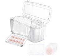 PH PandaHall Boîtes de Rangement pour Faux Ongles à Pression et 1 Grandes Boîtes de Rangement Transparentes avec 60 Bandes Adhésives pour Ongles pour Salons de Manucure Professionnels Domicile, 12pcs