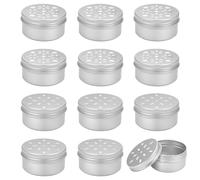PH PandaHall Boîtes en Aluminium 12pcs 2 Style récipient de Rangement Rond Vide en Métal avec Couvercle Creux Bocaux Ronds à Couvercle à Vis de 80ml pour Aromathérapie Désodorisant Stockage de Voyage