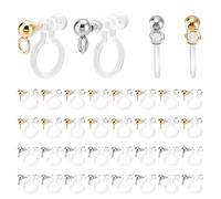 PH PandaHall Boucles D'Oreilles Transparentes en U Convertisseur de Boucles D'Oreilles Invisibles Clips en Résine Or Platine Clips D'Oreille Indolores pour Oreille Non Percée Fabrication de Bijoux