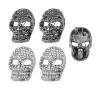 PH PandaHall Broche Tête de Mort 4pcs Halloween Broche Tête de Mort en Alliage Épingles Squelette Strass Noire Platine Épingles Décoratif pour Femme Sacs Chapeaux Costumes Vêtements Décoration