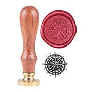 PH PandaHall Cachet Cire Compas Boussole Timbre de cachet rétro vintage pour embellissement d'enveloppes, invitation de fête, paquets de vin, emballage de cadeau, carte de voeux