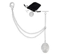 PH PandaHall Chaîne de Montre de Poche Chaîne Gilet Chaînes pour Montre à Gousset Chaînes de Montre en T en Platine pour Hommes Chemise de Costume Cadeau Fête des Pères, Pendentif: 3.3cm